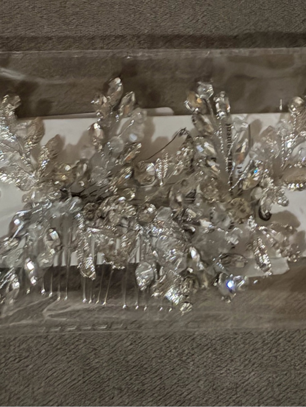 Evild Silver Crystal Rhinestone Bridal Hair Comb - Elegant Wedding Accent